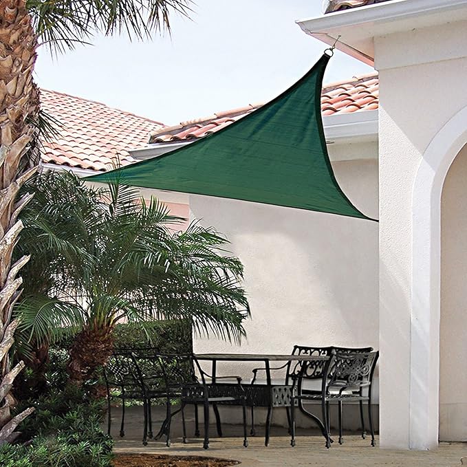 E&K Sunrise 27' x 27' x 27' Sun Shade Sail Triangle Canopy Shade Cover UV Block - Image 8