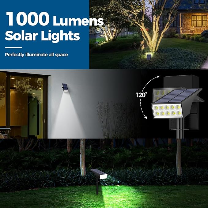 Solar Spot Lights Outdoor, Solar Lights Outdoor Waterproof IP65, 4 Brightness - Image 5