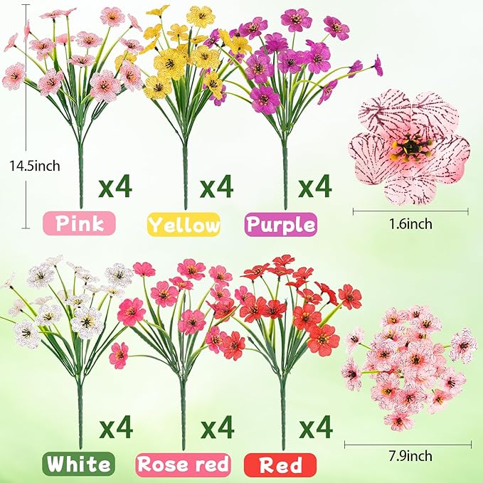 MACTING 24 Bundles Artificial Flowers - Image 5