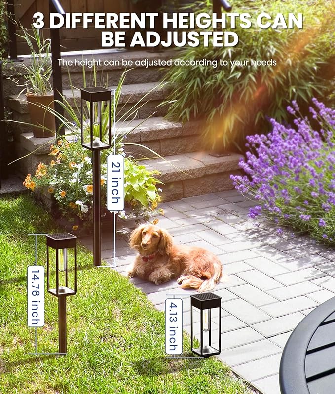 8 Pack Bright Solar Pathway Lights Outdoor, IP65 Waterproof Auto On/Off Solar - Image 6
