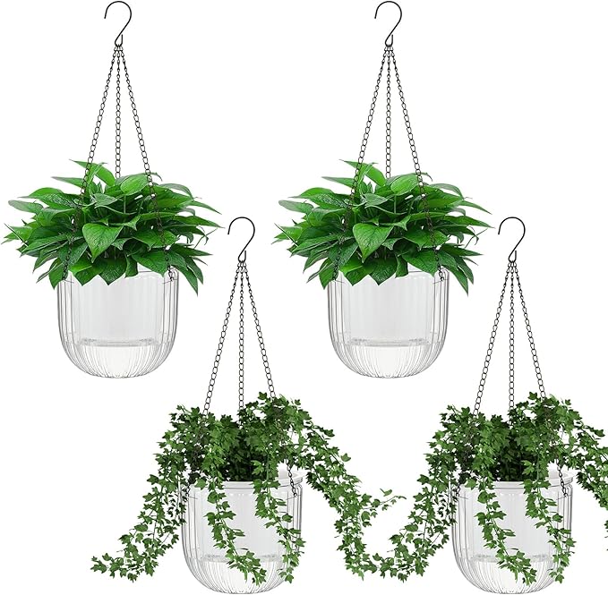 Meanplan 4 Pcs Self Watering Hanging Planter Indoor 6.5 Inch Hanging Baskets by Meanplan