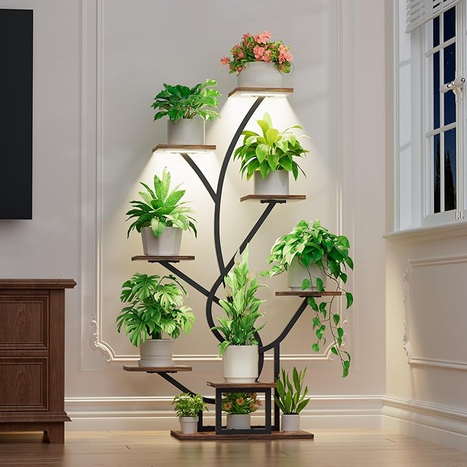 Plant Stand Indoor with Grow Lights by EVAWOO
