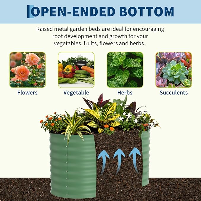 Garvee 2 Pack Galvanized Raised Garden Beds - Image 6