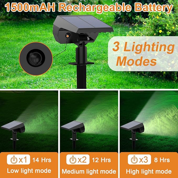 WELALO Solar Spot Lights Outdoor, Solar Landscape Spotlights, Solar Powered - Image 5