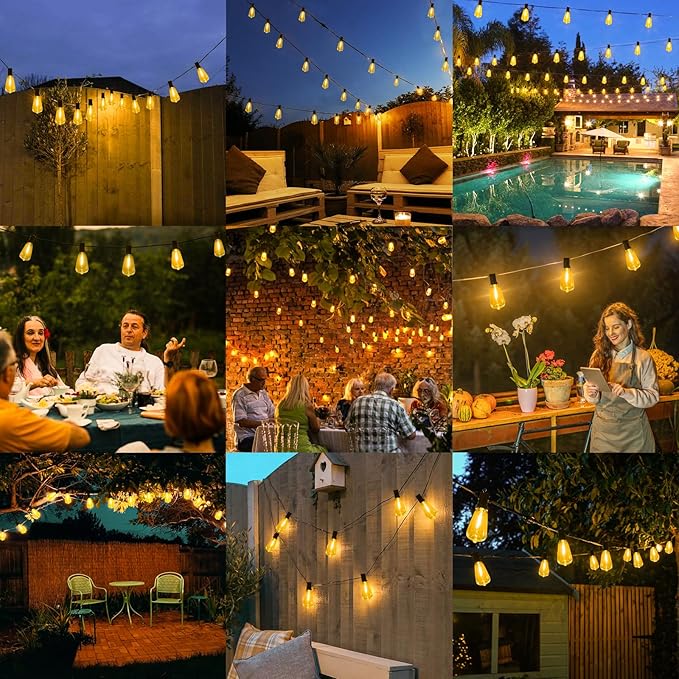 Brightever LED Outdoor String Lights 50FT Patio Lights - Image 7