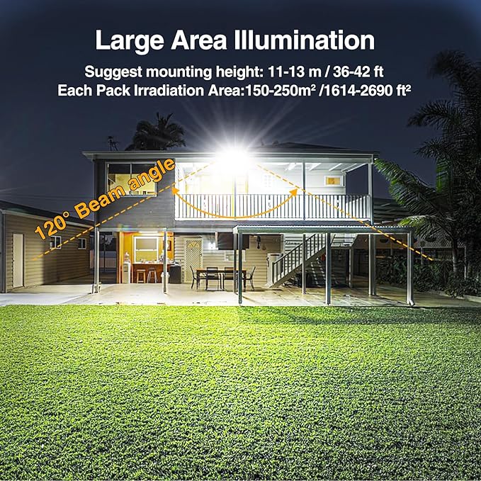 Onforu 200W LED Flood Lights Outdoor, 18000LM Bright Security Light, IP66 - Image 5