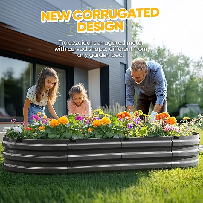 KING BIRD Raised Garden Bed Kit 2025 Upgraded Quick-Setup Galvanized Planter - Image 3