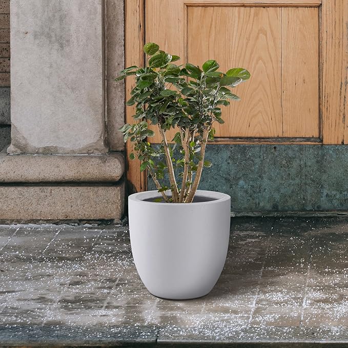 Kante 16.5" Dia Round Concrete Planter, Large Outdoor Modern Indoor Decorative - Image 7
