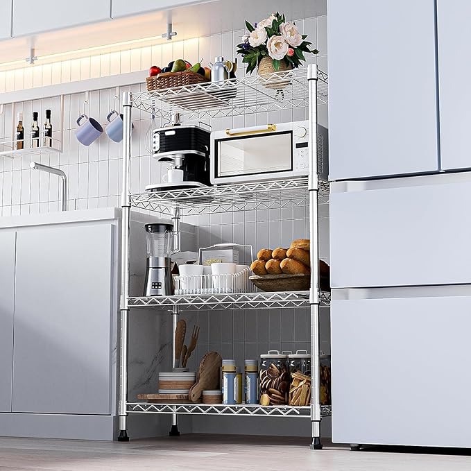 Xcity Storage Shelves, 4 Tier Heavy Duty Metal Shelving Unit, 1600 LBS Capacity - Image 5