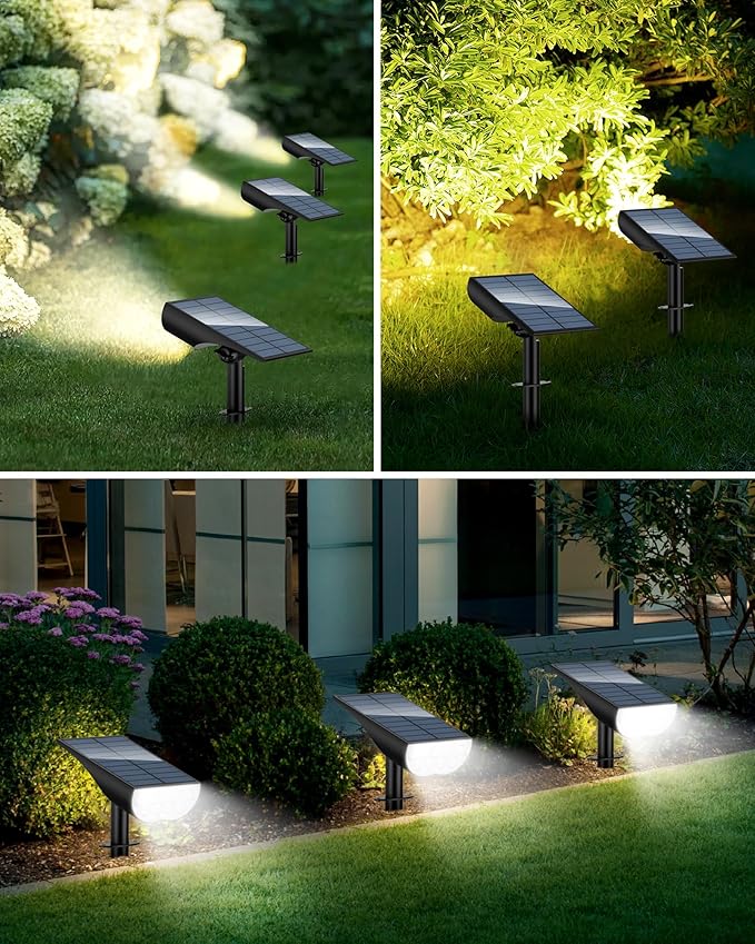 BAXIA TECHNOLOGY Solar Spot Lights Outdoor Waterproof, 3 Lighting Modes Solar - Image 7