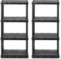 Gracious Living 2 Pack Light Duty Storage Shelves, Knect-A-Shelf 4-Shelf by GraciousLiving