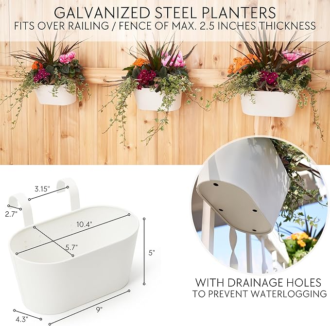 Beautiful Hanging Flower Pots for Outside Railing Or Fence - Image 4