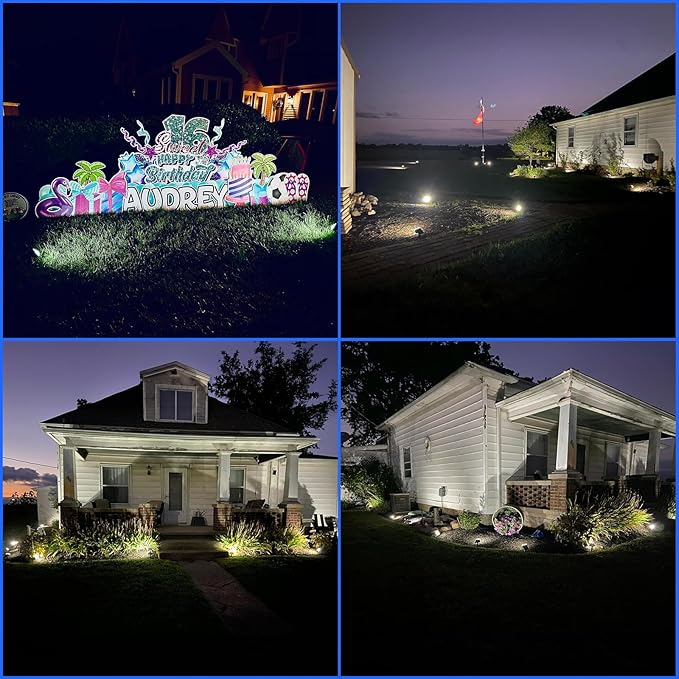 Sucolite 8-Pack Solar Spot Lights Outdoor Waterproof IP65, 3 Lighting Modes - Image 8