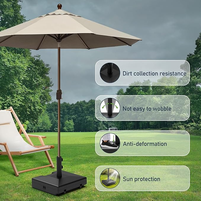 Patio Umbrella Base with Wheels and Handle, 120lbs Heavy Duty Umbrella Base - Image 3