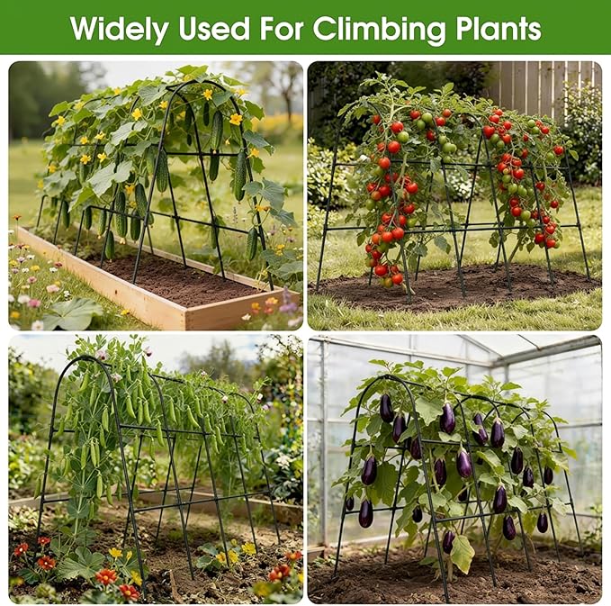 Cucumber Trellis for Raised Bed, U-Shape Garden Trellis for Climbing Plants - Image 7