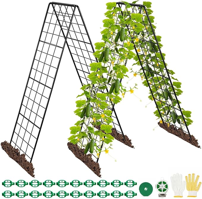 Heavy Duty 2 Pack 50"x17" Adjustable A-Frame Trellis by HIHADUUM