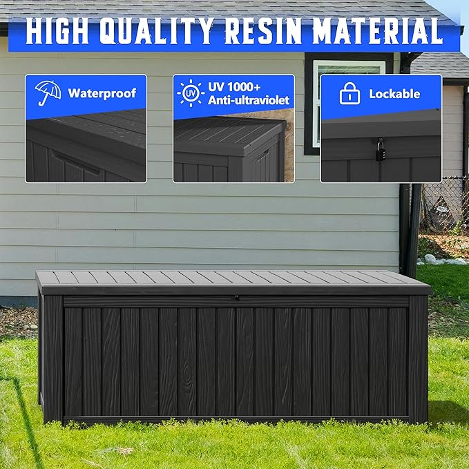 Outdoor Storage Box, Resin Deck Boxes Indoor and outdoor, Waterproof Storage - Image 4