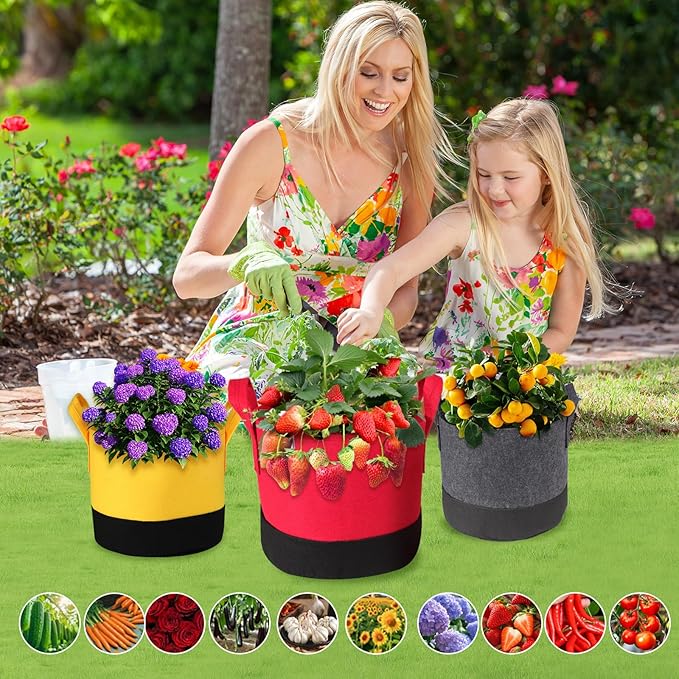 Grow Bags 10 Gallon, 6 Pack Fabric Plant Pots - Image 5