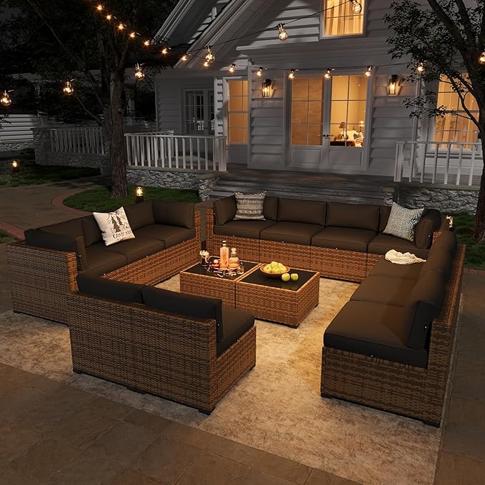 Aoxun Patio Furniture Sets, 14-Piece Outdoor Patio Furniture - Image 3