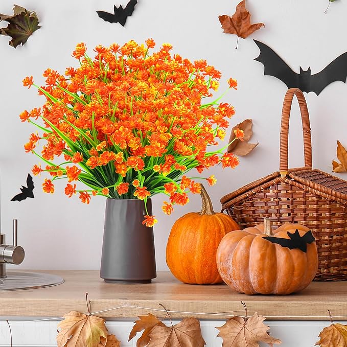AGIRL 24 Bundles Artificial Fall Flowers Outdoor Indoor Decoration, Fake - Image 8