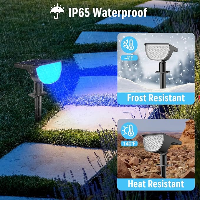 Solar Multicolor Lights Waterproof IP65, 8 Lighting Modes Solar Spot Lights - Image 3