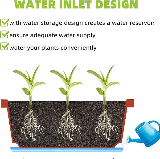 Window Box Planter, 7 Pack Plastic Vegetable Flower Planters Boxes 17 Inches - Image 5