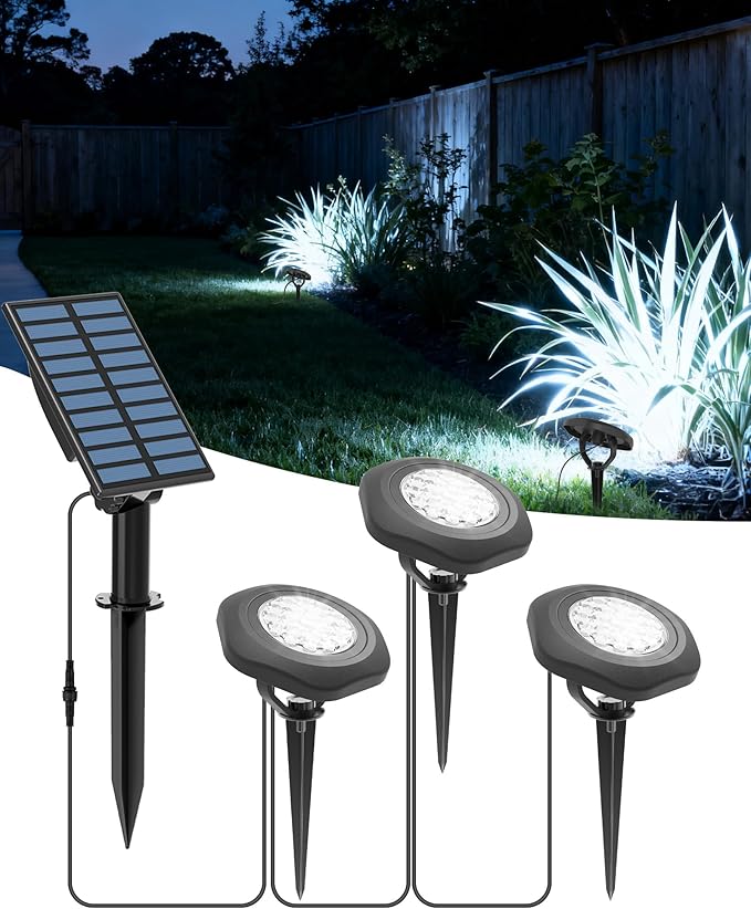 CORESLUX Solar Spot Lights Outdoor Waterproof IP68, 3-in-1 LED Cool Light Solar by CORESLUX