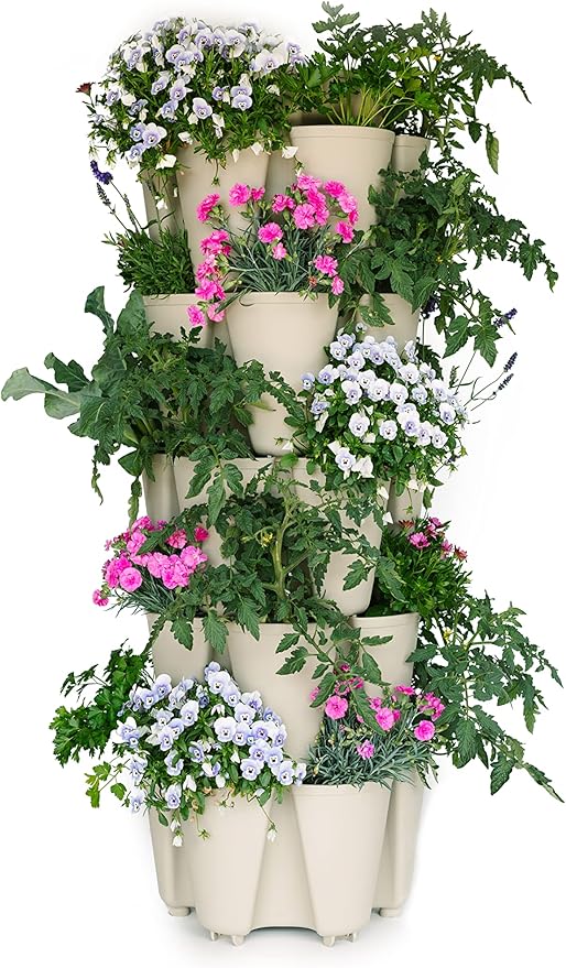Greenstalk Patented Large 5 Tier Vertical Garden Planter by GreenStalkVerticalGardens