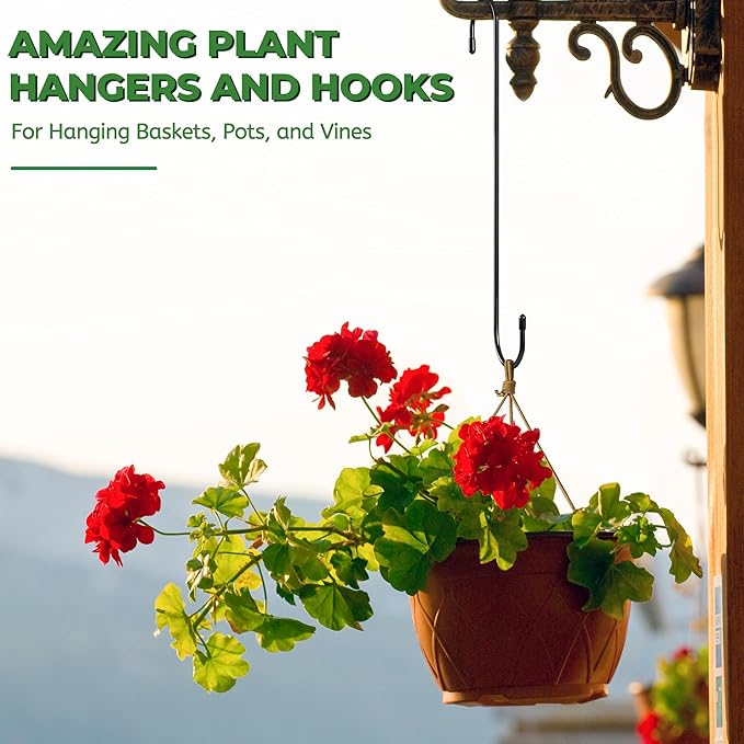 Large Garden S Hooks, 16 Inches Long Plant Hangers Outdoor, Metal Plant Hooks - Image 4
