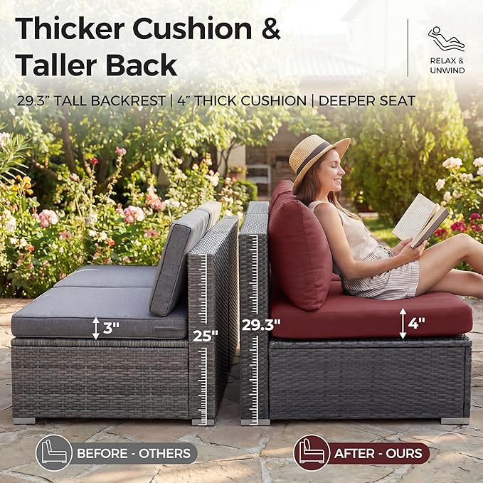NICESOUL 9 Piece Large Patio Furniture Set - Image 7
