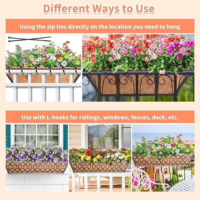 Riare 4 Pack 24 Inch Window Boxes Planters - Image 5