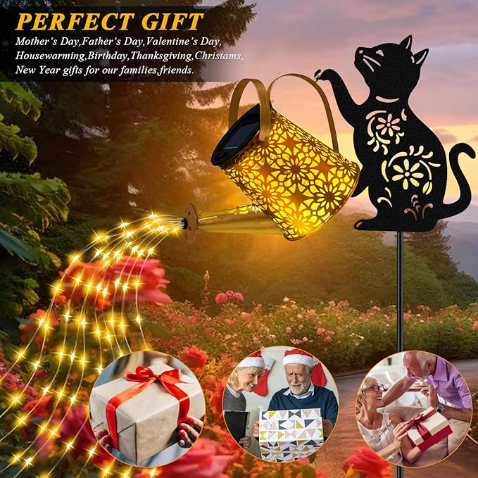 Solar Lights Outdoor Decorative, Watering Can - Image 3