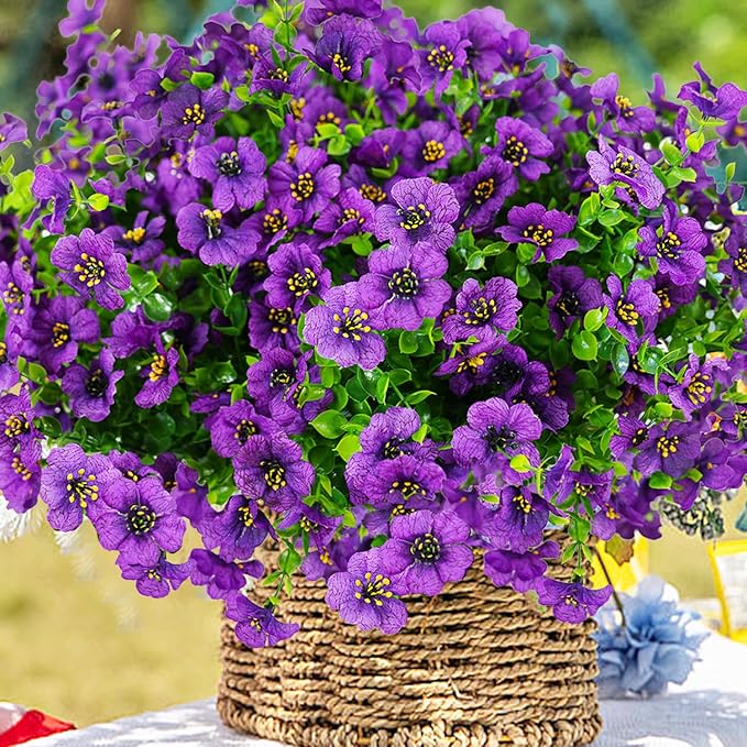 Artificial Flowers for Outdoor, UV Resistant Fake Silk Flowers, Realistic Faux - Image 3
