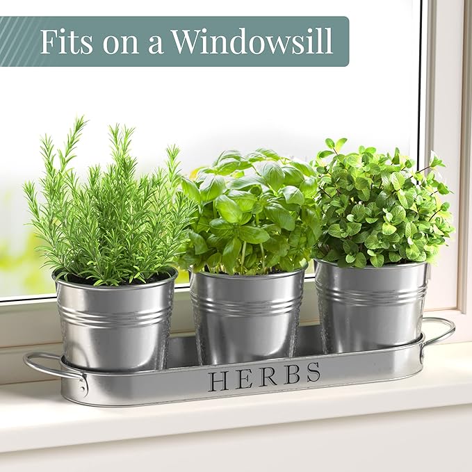 Barnyard Designs Indoor Herb Garden Planter Set - Image 3