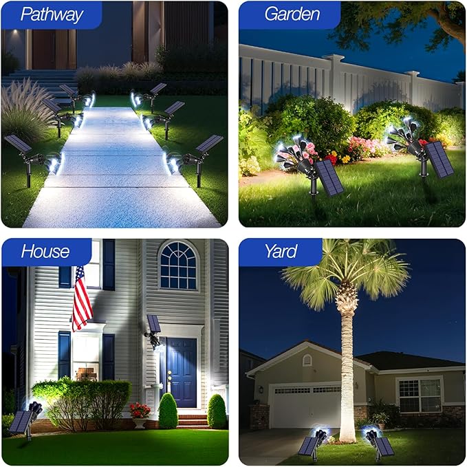 Solar Spot Lights Outdoor 1000LM, IP68 Waterproof Solar Lights Outdoor - Image 3