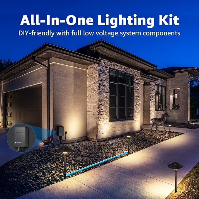 SUNVIE All-in-One LED Low Voltage Landscape Lighting Kit 6 Pathway Lights 2 - Image 5