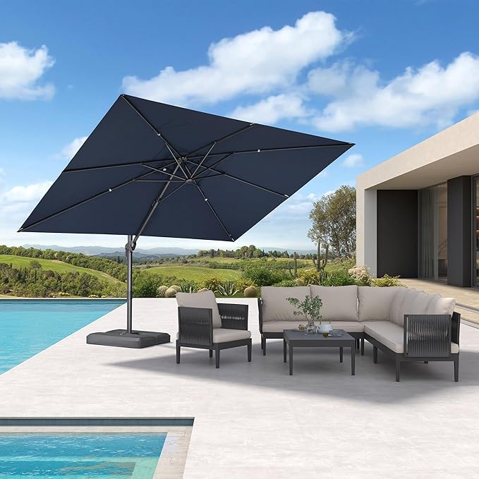 PURPLE LEAF 9' X 11.5' Rectangle Cantilever Umbrella - Image 2