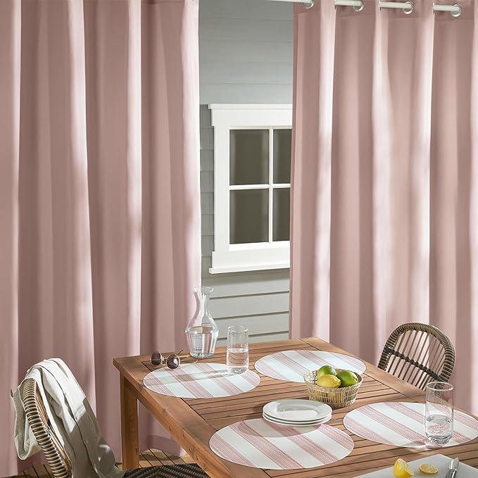 TOWN & COUNTRY BASICS Cabana Solid Heavyweight Indoor Outdoor Curtains - Image 4