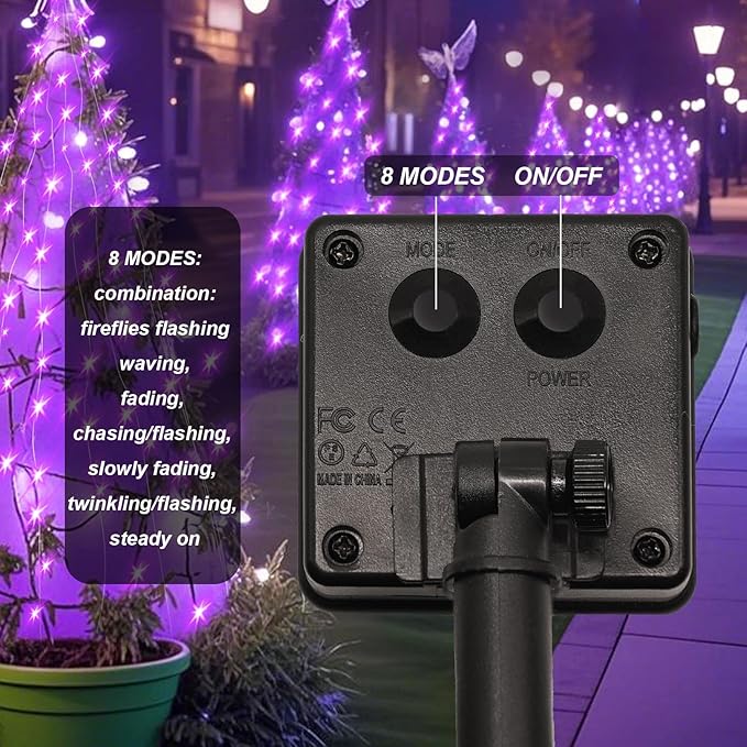 ZNYCYE Solar Waterfall Fairy Bunch Lights Outdoor Waterproof 200LEDs 8 Modes - Image 5