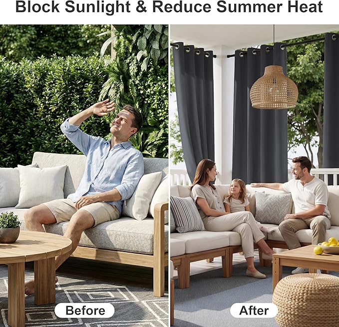 RYB HOME Waterproof Outdoor Curtains - Image 2