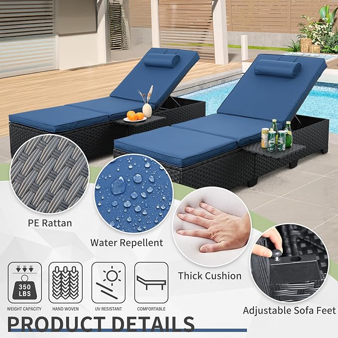WAROOM Outdoor Chaise Lounge Chairs - Image 6