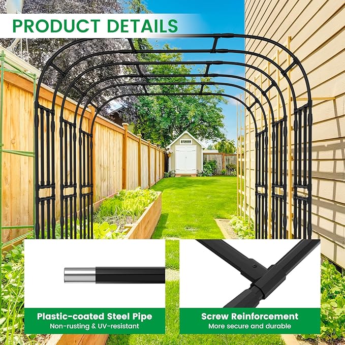 DoCred Garden Arch Trellis for Climbing Plants, 87 Inch Large Garden Trellises - Image 5