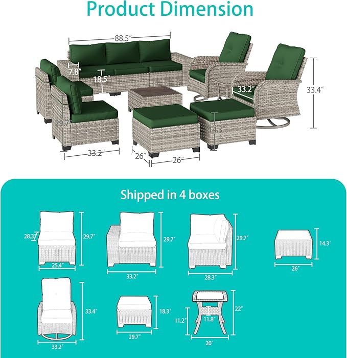 11-Piece Outdoor Patio Furniture Set - Image 3