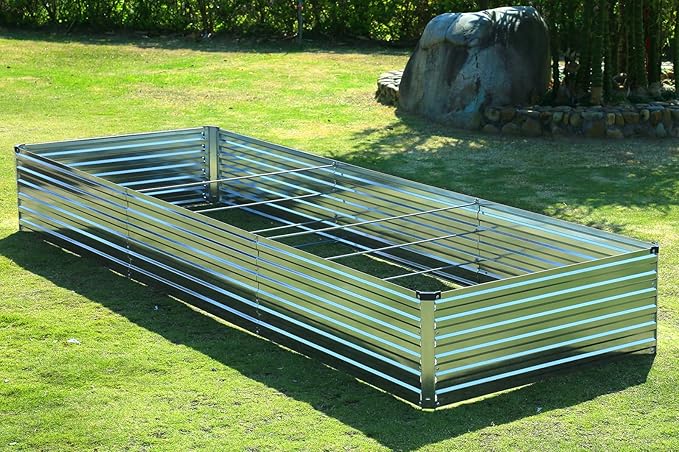 2 Pack 12x4x1FT Galvanized Raised Garden Beds Kit Outdoor Metal Gardening - Image 4