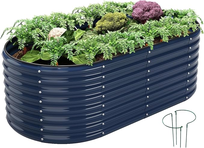 Galvanized Metal Planter Raised Garden Bed Kit by ZFHgarden