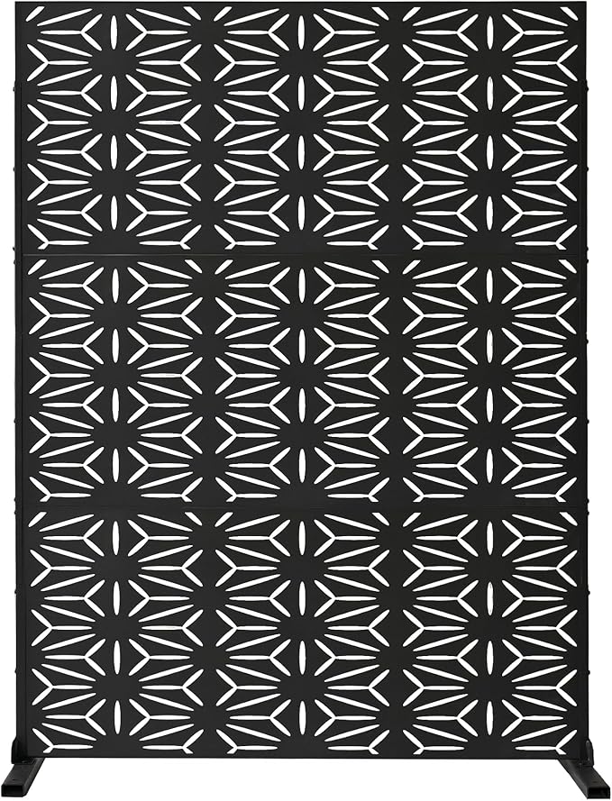 Oakland Living 6 ft. X 4 ft. Black Freestanding Metal Privacy Screen Room - Image 3