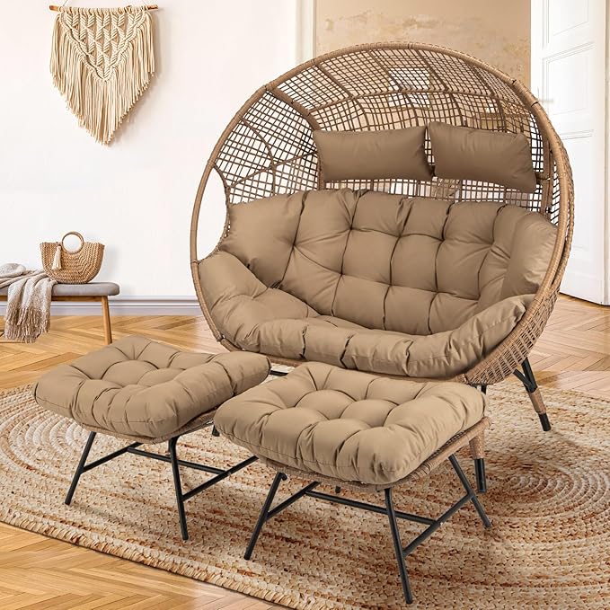 NICESOUL Indoor Outdoor Double Egg Chair - Image 4