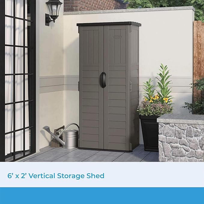 Suncast 22 Cubic Ft. Vertical Resin Outdoor Storage Shed - Image 5