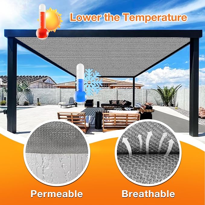 Artpuch Outdoor Pergola Shade Cover 4x14 FT Sun Shade Cloth - Image 4