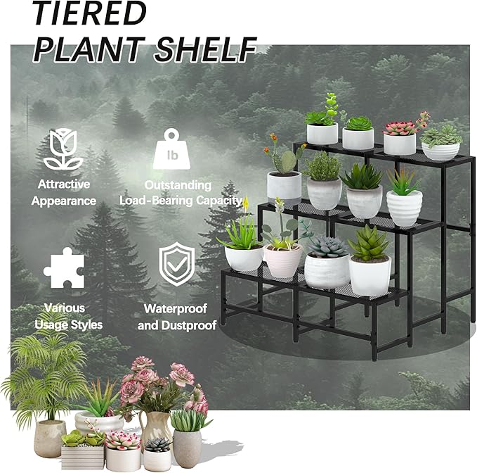 Garden 4 you 3 Tier Split Type Large Metal Plant Stand Stackable, Garden - Image 7